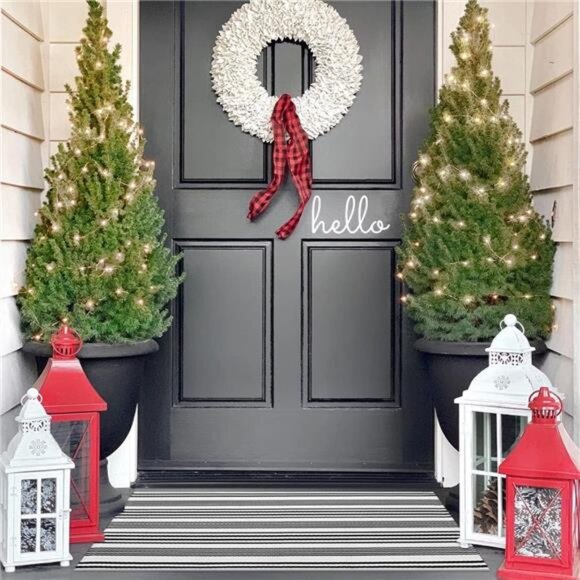 Black and White Striped Outdoor Rug, 2’ x 4.3’ Cotton Hand-Woven Reversible - Picture 7 of 8